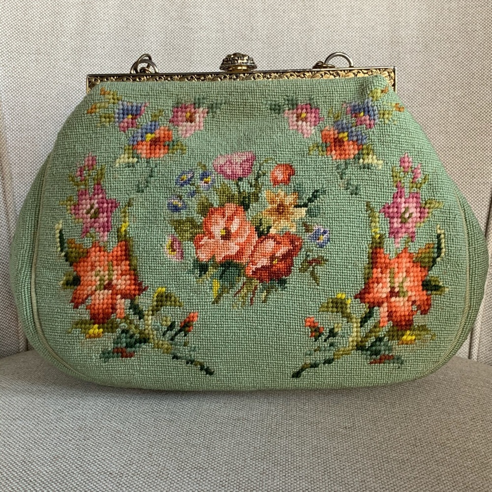 Vintage hand embroidered handbag
